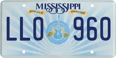 MS license plate LLO960