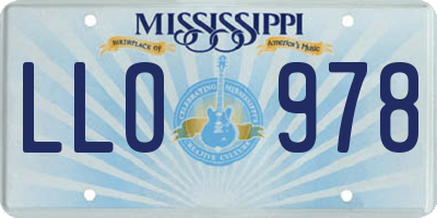 MS license plate LLO978