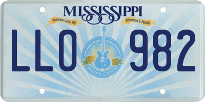 MS license plate LLO982