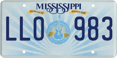 MS license plate LLO983