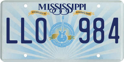 MS license plate LLO984