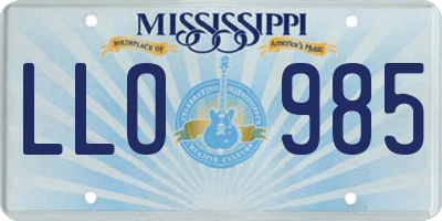 MS license plate LLO985