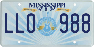 MS license plate LLO988