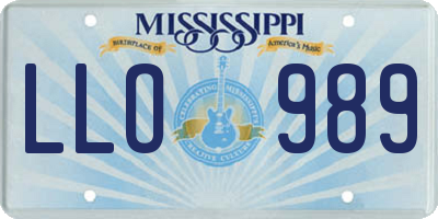 MS license plate LLO989