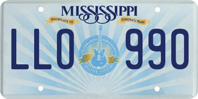 MS license plate LLO990