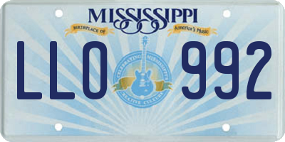 MS license plate LLO992