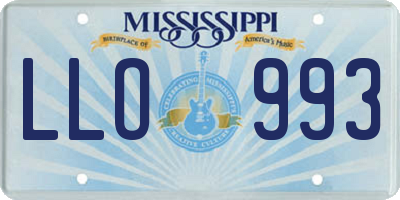 MS license plate LLO993