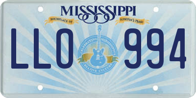 MS license plate LLO994