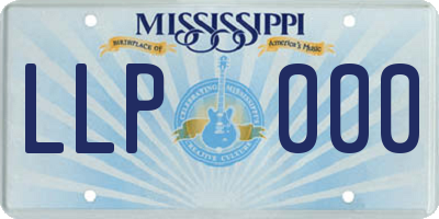 MS license plate LLP000