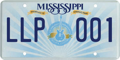 MS license plate LLP001