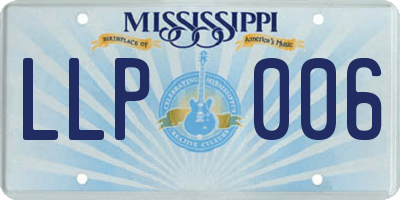 MS license plate LLP006