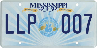 MS license plate LLP007