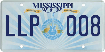 MS license plate LLP008