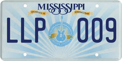 MS license plate LLP009