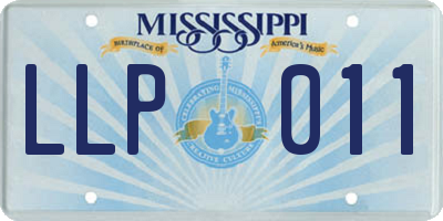 MS license plate LLP011
