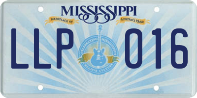 MS license plate LLP016
