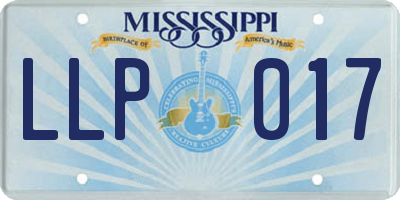 MS license plate LLP017