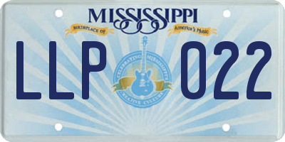 MS license plate LLP022