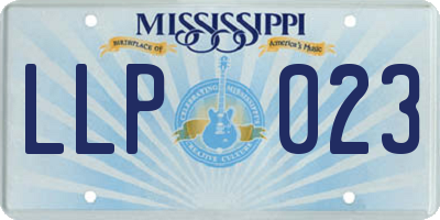 MS license plate LLP023