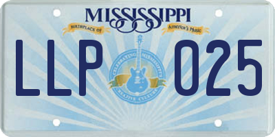 MS license plate LLP025