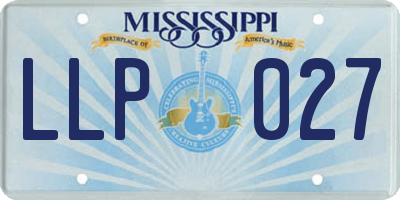 MS license plate LLP027
