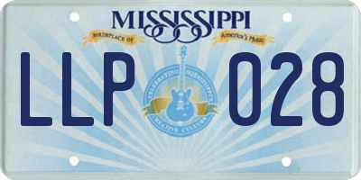 MS license plate LLP028