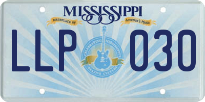 MS license plate LLP030