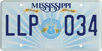 MS license plate LLP034