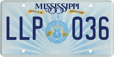 MS license plate LLP036