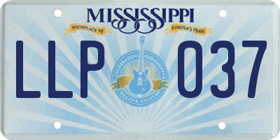 MS license plate LLP037