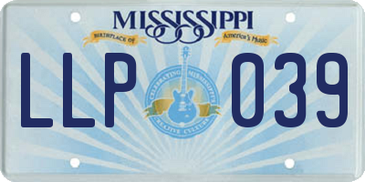 MS license plate LLP039