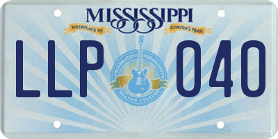 MS license plate LLP040