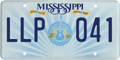 MS license plate LLP041