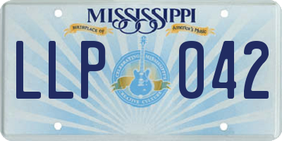 MS license plate LLP042