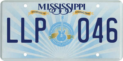 MS license plate LLP046