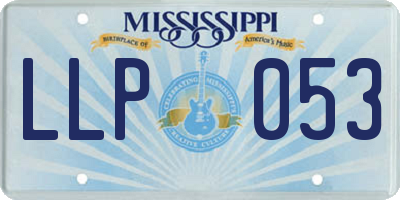 MS license plate LLP053
