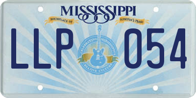 MS license plate LLP054