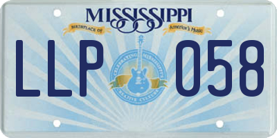 MS license plate LLP058