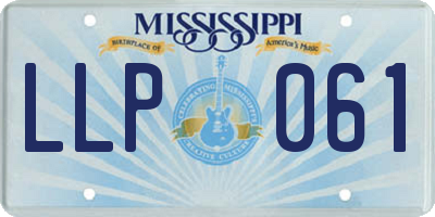 MS license plate LLP061