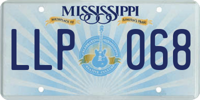 MS license plate LLP068