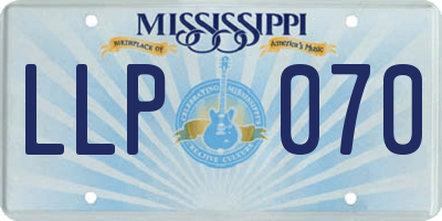 MS license plate LLP070