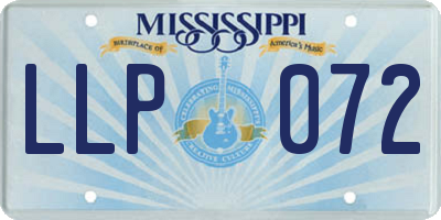MS license plate LLP072