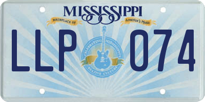 MS license plate LLP074
