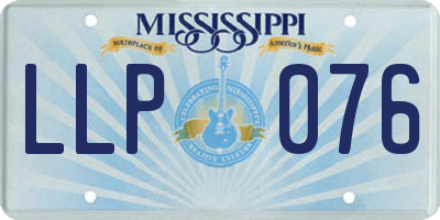 MS license plate LLP076