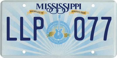 MS license plate LLP077