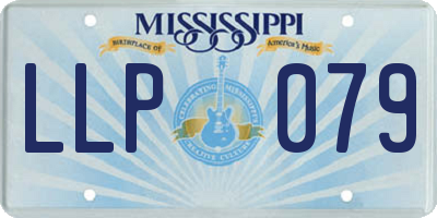 MS license plate LLP079