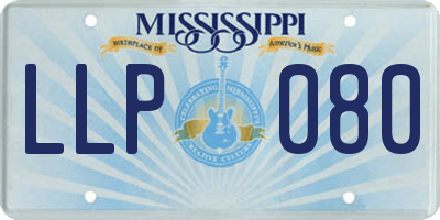 MS license plate LLP080