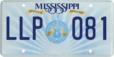 MS license plate LLP081