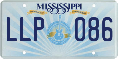 MS license plate LLP086