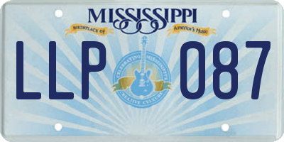 MS license plate LLP087